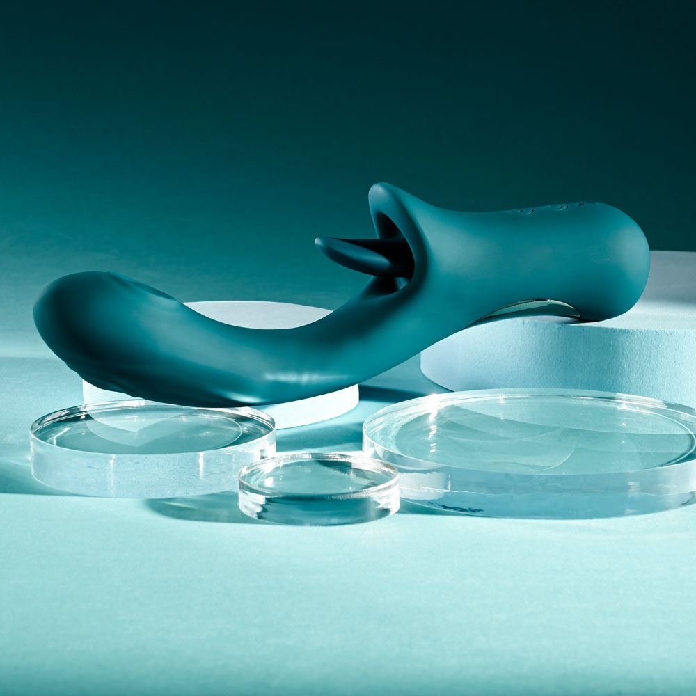 Playboy Pleasure HARMONY - Blue 22.9 cm USB Rechargeable Vibrator with Clitoral Flicker Playboy Pleasure