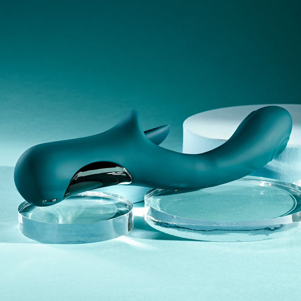 Playboy Pleasure HARMONY - Blue 22.9 cm USB Rechargeable Vibrator with Clitoral Flicker Playboy Pleasure