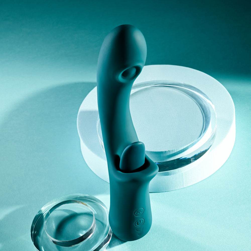 Playboy Pleasure HARMONY - Blue 22.9 cm USB Rechargeable Vibrator with Clitoral Flicker Playboy Pleasure