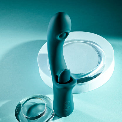 Playboy Pleasure HARMONY - Blue 22.9 cm USB Rechargeable Vibrator with Clitoral Flicker Playboy Pleasure