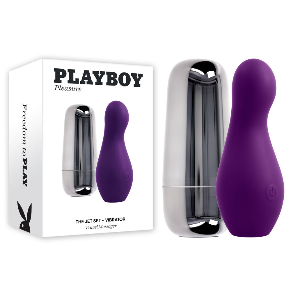 Playboy Pleasure THE JET SET - VIBRATOR - Purple 10.2 cm Vibrator with Self Charging Case Playboy Pleasure