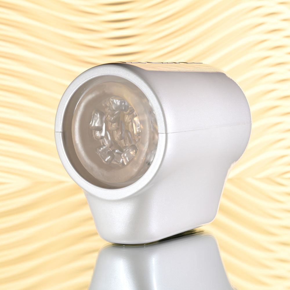 Playboy Pleasure SPIN DOCTOR - White USB Rechargeable Vibrating & Spinning Stroker Club X