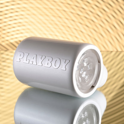 Playboy Pleasure SPIN DOCTOR - White USB Rechargeable Vibrating & Spinning Stroker Club X