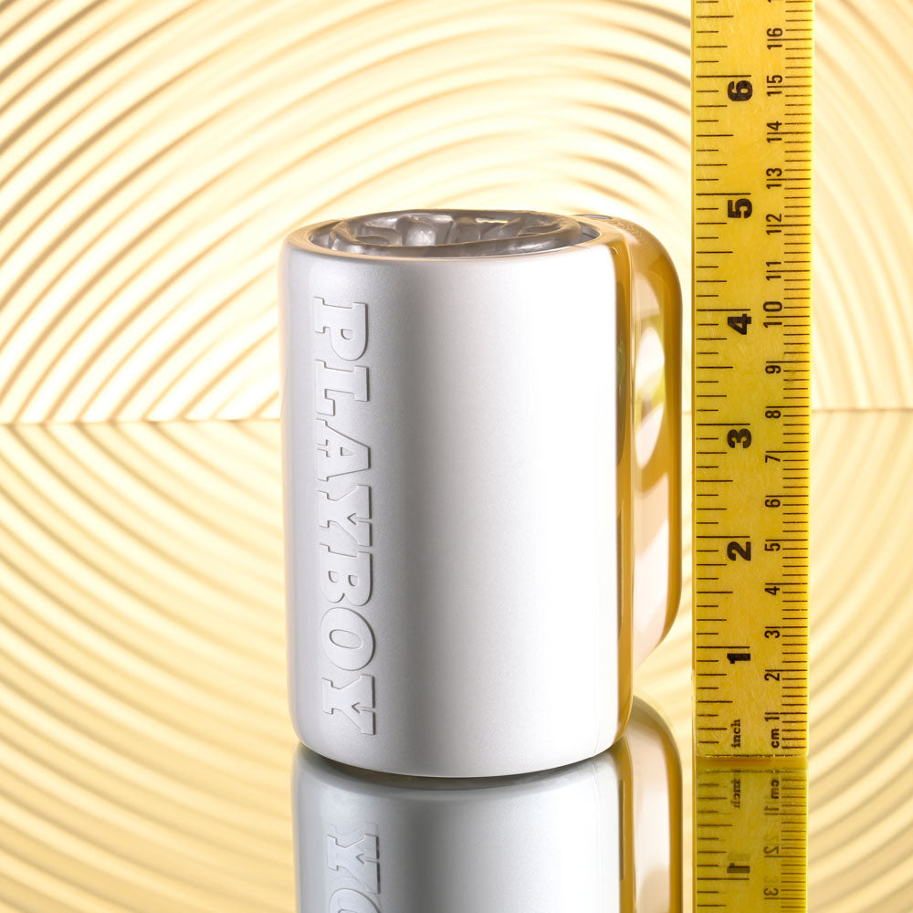 Playboy Pleasure SPIN DOCTOR - White USB Rechargeable Vibrating & Spinning Stroker Club X