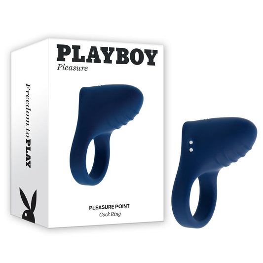 Playboy Pleasure PLEASURE POINT - Blue USB Rechargeable Vibrating Cock Ring Club X