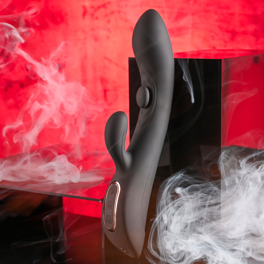 Playboy Pleasure THATS THE SPOT - Black 23.3 cm USB Rechargeable Rabbit Vibrator with G-Spot Tapper Playboy Pleasure