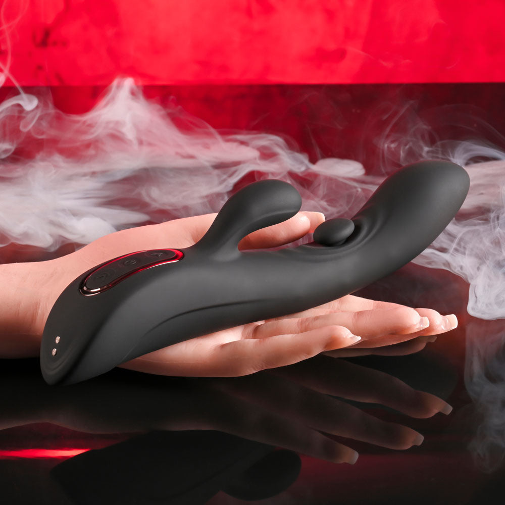 Playboy Pleasure THATS THE SPOT - Black 23.3 cm USB Rechargeable Rabbit Vibrator with G-Spot Tapper Playboy Pleasure