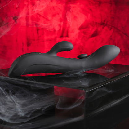 Playboy Pleasure THATS THE SPOT - Black 23.3 cm USB Rechargeable Rabbit Vibrator with G-Spot Tapper Playboy Pleasure
