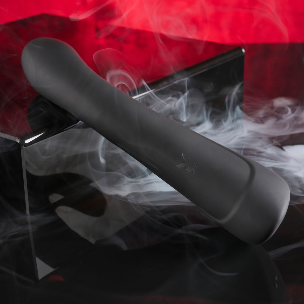 Playboy Pleasure THATS THE SPOT - Black 23.3 cm USB Rechargeable Rabbit Vibrator with G-Spot Tapper Playboy Pleasure