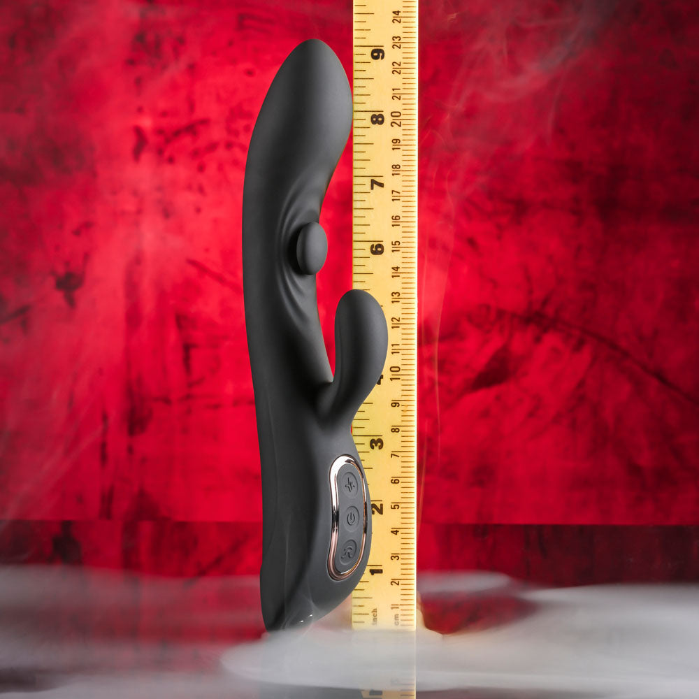 Playboy Pleasure THATS THE SPOT - Black 23.3 cm USB Rechargeable Rabbit Vibrator with G-Spot Tapper Playboy Pleasure