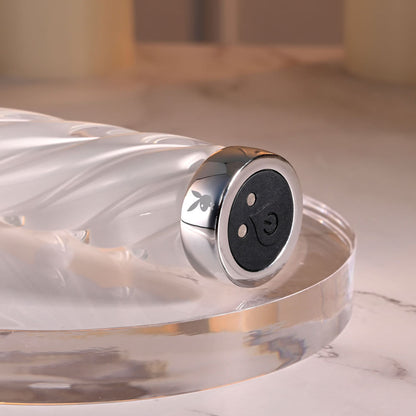 Playboy Pleasure IN A TWIST - White Glass 17.5 cm USB Rechargeable Vibrator Playboy Pleasure