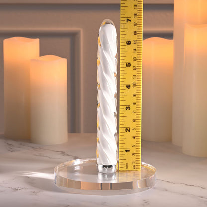 Playboy Pleasure IN A TWIST - White Glass 17.5 cm USB Rechargeable Vibrator Playboy Pleasure