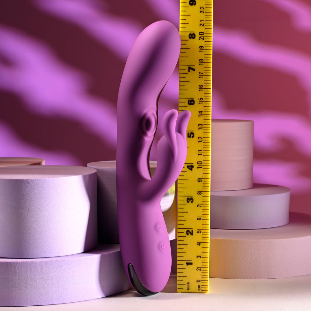 Playboy Pleasure BUSY BUNNY - Purple 22.6 cm USB Rechargeable Rabbit Vibrator with Tapping Shaft Playboy Pleasure