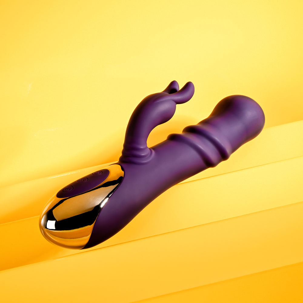 Playboy Pleasure BUNNY PUNCH - Purple 24.4 cm USB Rechargeable Twirling Rabbit Vibrator Playboy Pleasure