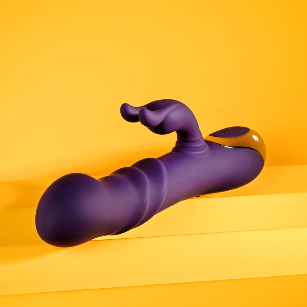 Playboy Pleasure BUNNY PUNCH - Purple 24.4 cm USB Rechargeable Twirling Rabbit Vibrator Playboy Pleasure