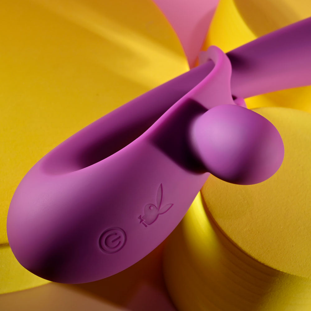 Playboy Pleasure CHA CHA SLIDE - Purple 20 cm USB Rechargeable Rabbit Vibrator Playboy Pleasure