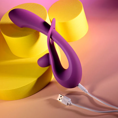 Playboy Pleasure CHA CHA SLIDE - Purple 20 cm USB Rechargeable Rabbit Vibrator Playboy Pleasure