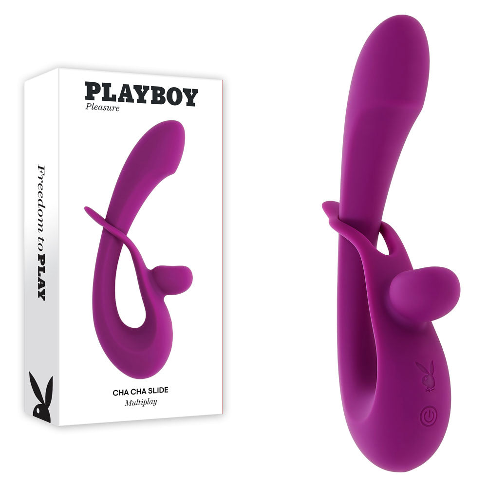 Playboy Pleasure CHA CHA SLIDE - Purple 20 cm USB Rechargeable Rabbit Vibrator Playboy Pleasure