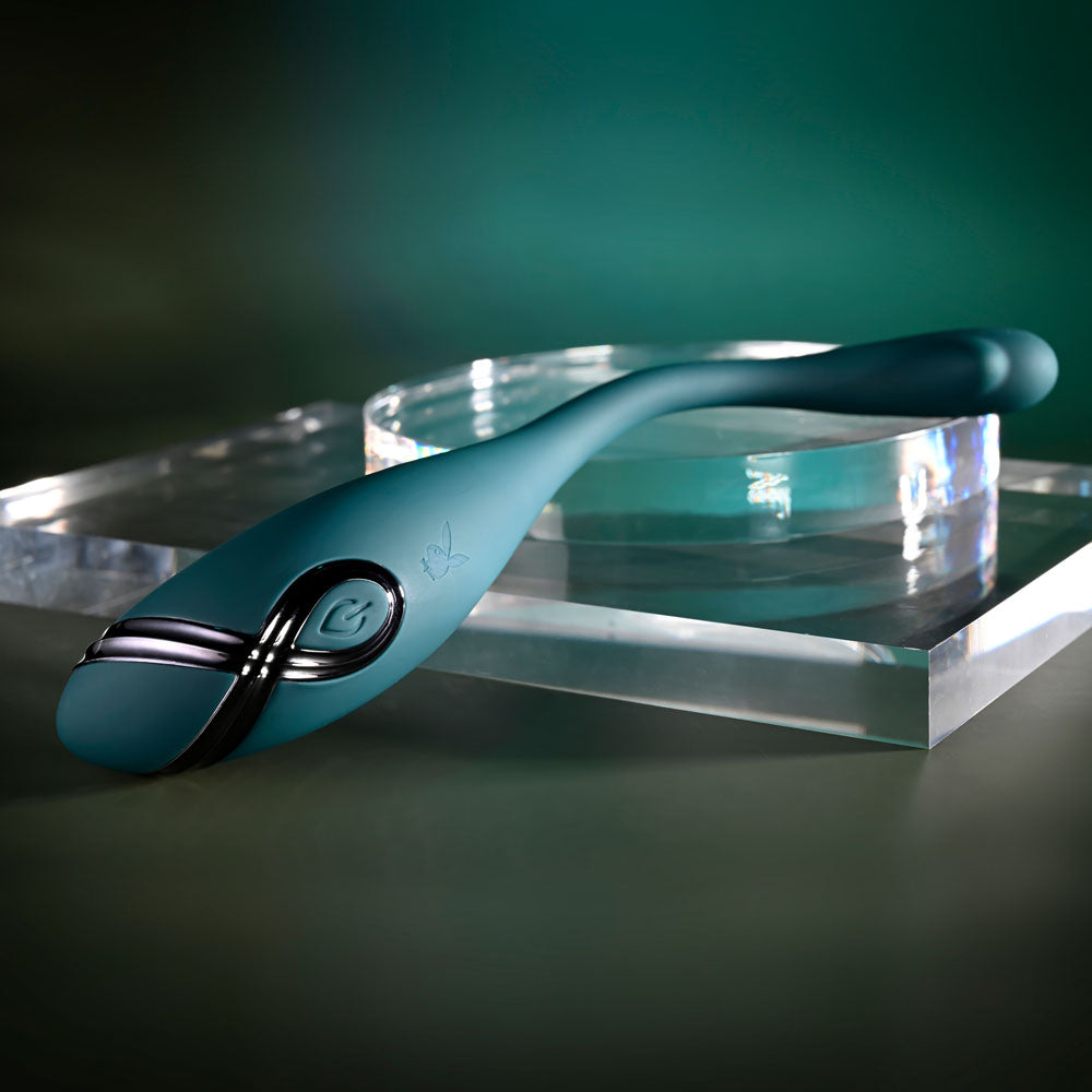 Playboy Pleasure PINPOINT PERFECTION - Green 19.3 cm USB Rechargeable Poseable Vibrator Playboy Pleasure