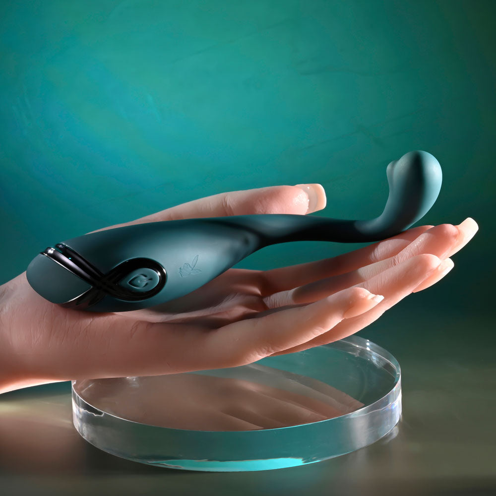 Playboy Pleasure PINPOINT PERFECTION - Green 19.3 cm USB Rechargeable Poseable Vibrator Playboy Pleasure