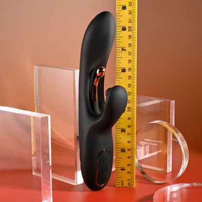 Playboy Pleasure AUREUS - Black 22.7 cm USB Rechargeable Rabbit Vibrator with Internal Flicker Playboy Pleasure