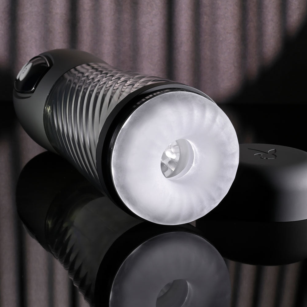 Playboy Pleasure WHIRLWIND - Clear USB Rechargeable Thrusting and Spinning Auto Stroker Playboy Pleasure