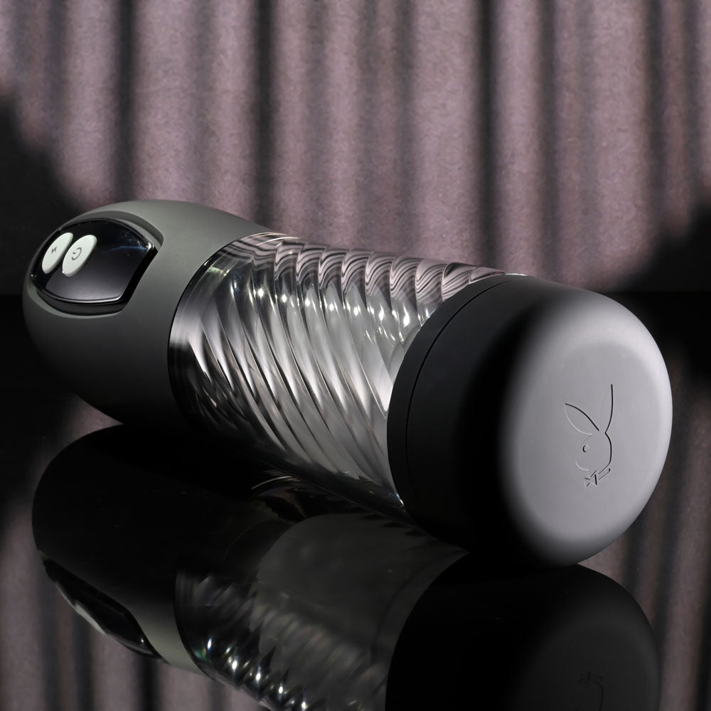 Playboy Pleasure WHIRLWIND - Clear USB Rechargeable Thrusting and Spinning Auto Stroker Playboy Pleasure