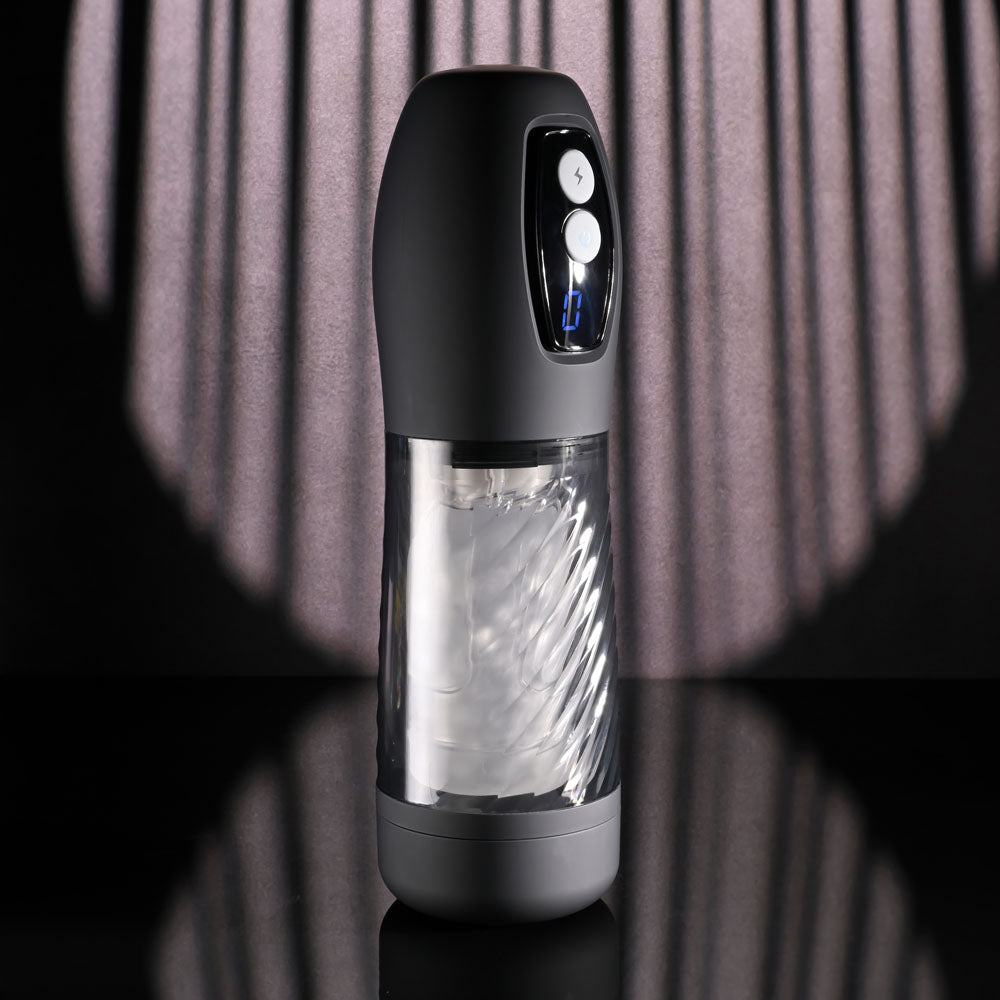 Playboy Pleasure WHIRLWIND - Clear USB Rechargeable Thrusting and Spinning Auto Stroker Playboy Pleasure
