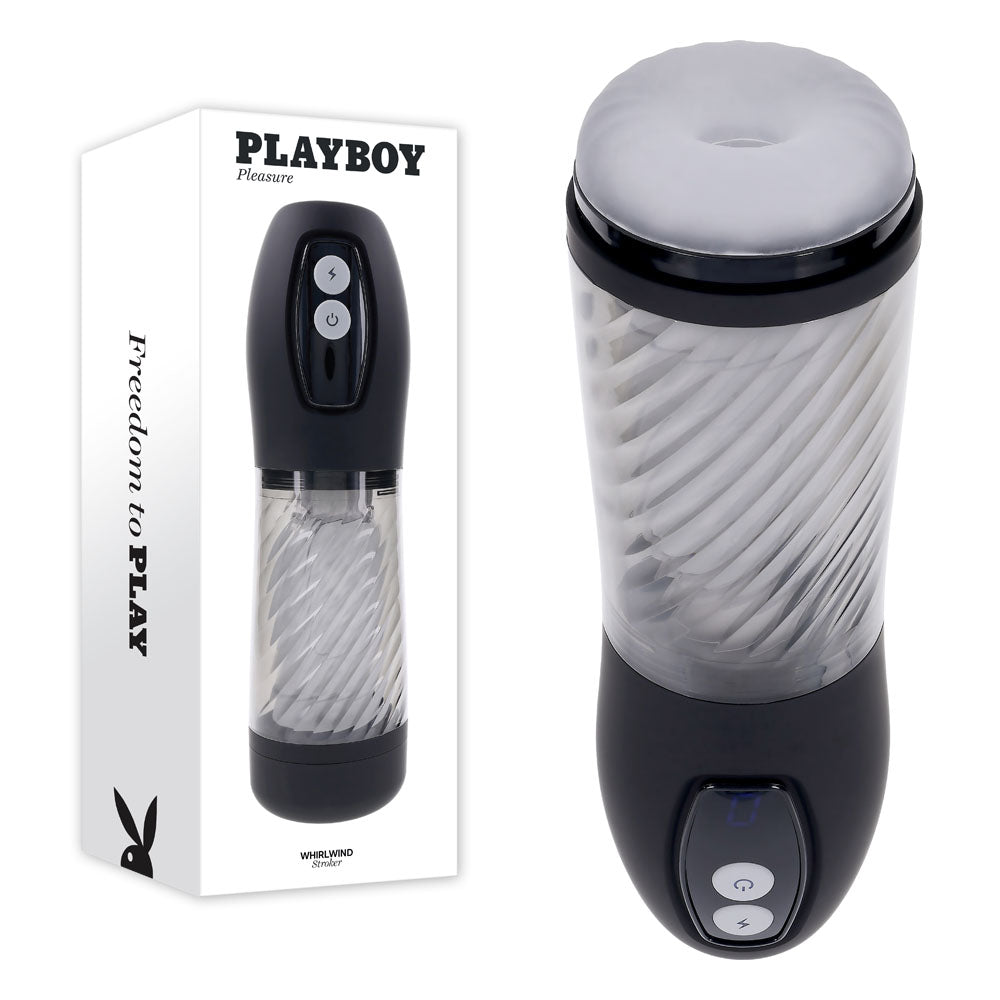 Playboy Pleasure WHIRLWIND - Clear USB Rechargeable Thrusting and Spinning Auto Stroker Playboy Pleasure