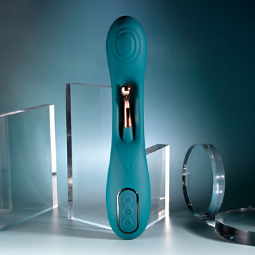 Playboy Pleasure AURELIE - Green 22.7 cm USB Rechargeable Vibrator with Internal Flicker Playboy Pleasure