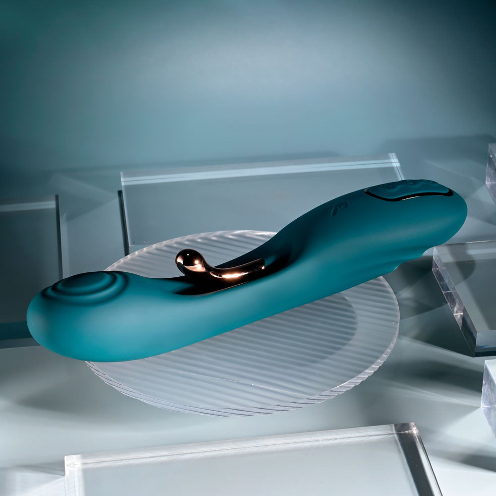 Playboy Pleasure AURELIE - Green 22.7 cm USB Rechargeable Vibrator with Internal Flicker Playboy Pleasure