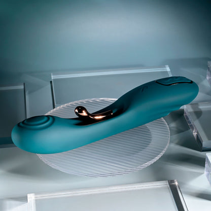 Playboy Pleasure AURELIE - Green 22.7 cm USB Rechargeable Vibrator with Internal Flicker Playboy Pleasure