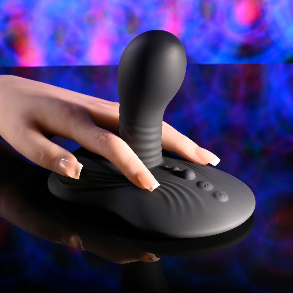 Playboy Pleasure SITTIN & SPINNIN - Black USB Rechargeable Spinning Vibrator & Grinder Pad with Remote Playboy Pleasure