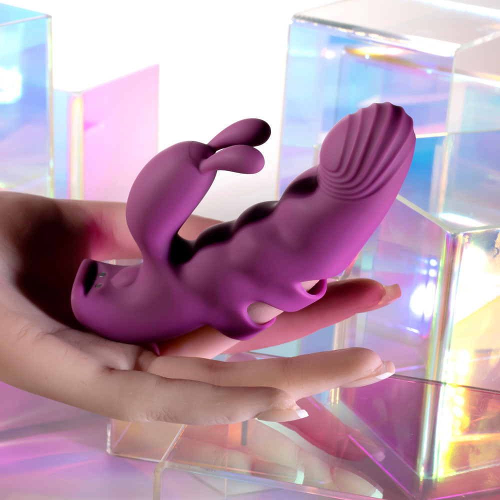 Playboy Pleasure LEND A HAND - Purple USB Rechargeable Finger Vibrator Playboy Pleasure