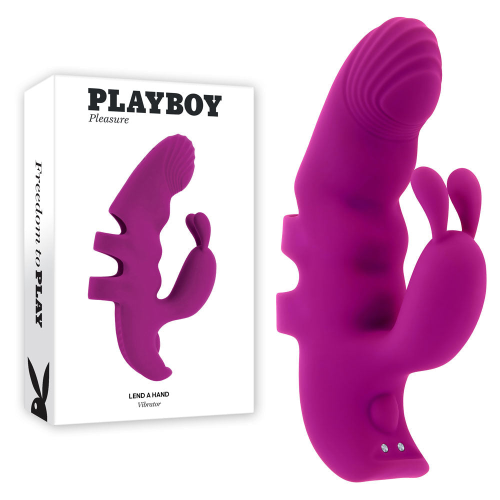 Playboy Pleasure LEND A HAND - Purple USB Rechargeable Finger Vibrator Playboy Pleasure