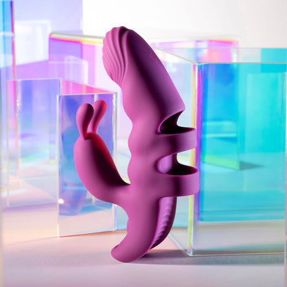 Playboy Pleasure LEND A HAND - Purple USB Rechargeable Finger Vibrator Playboy Pleasure