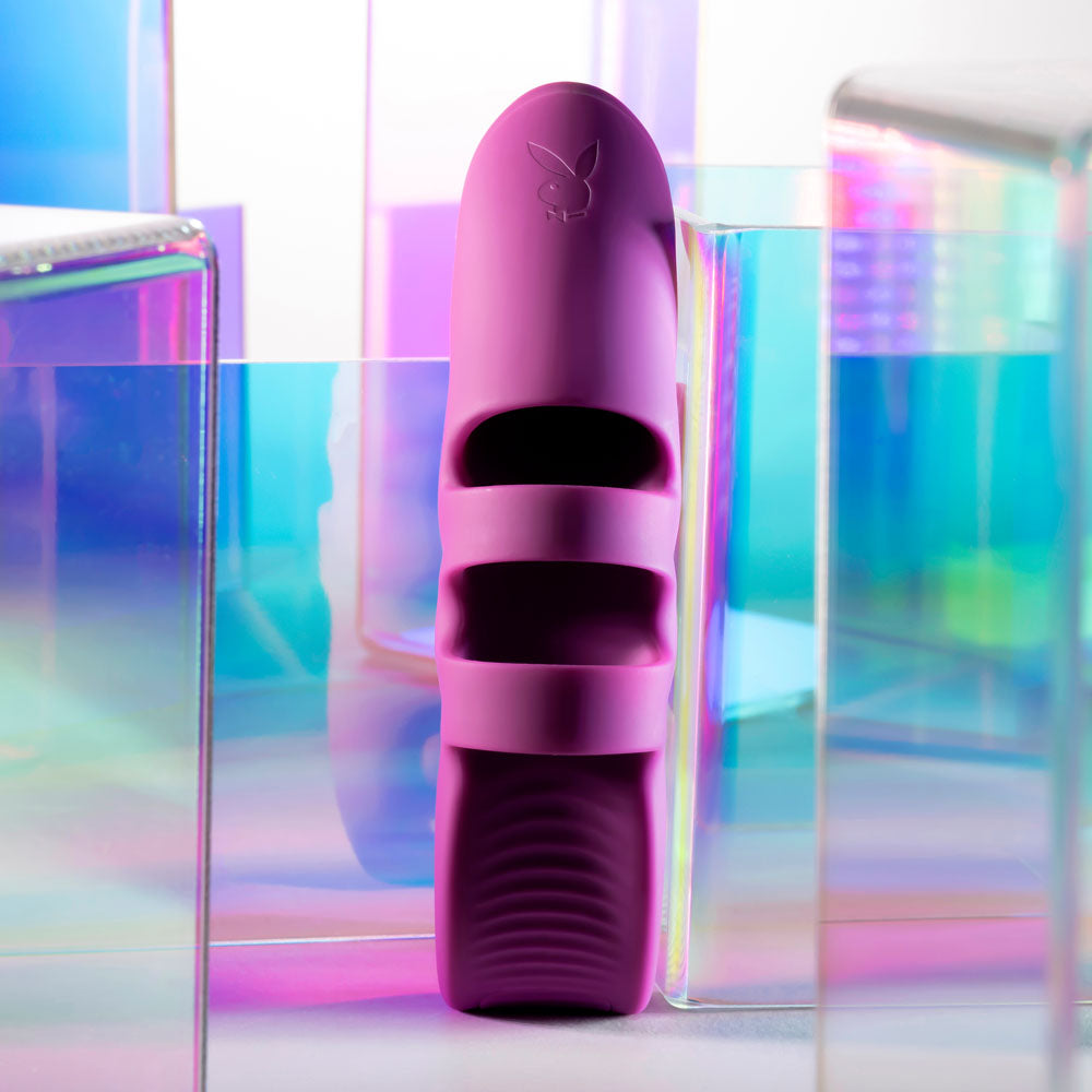 Playboy Pleasure LEND A HAND - Purple USB Rechargeable Finger Vibrator Playboy Pleasure