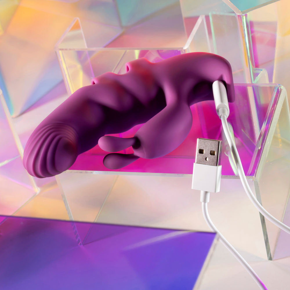 Playboy Pleasure LEND A HAND - Purple USB Rechargeable Finger Vibrator Playboy Pleasure