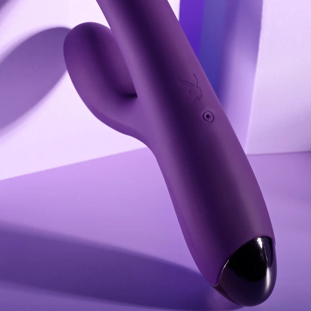 Playboy Pleasure NEW CRUSH - Purple 20.6 cm USB Rechargeable Rabbit Vibrator Playboy Pleasure