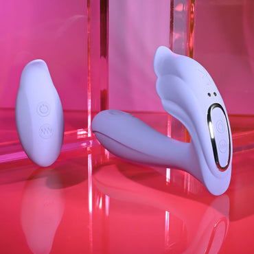 Playboy Pleasure LILAC FANTASY - Purple 13.5 cm USB Rechargeable Tapping Vibrator with Remote Playboy Pleasure