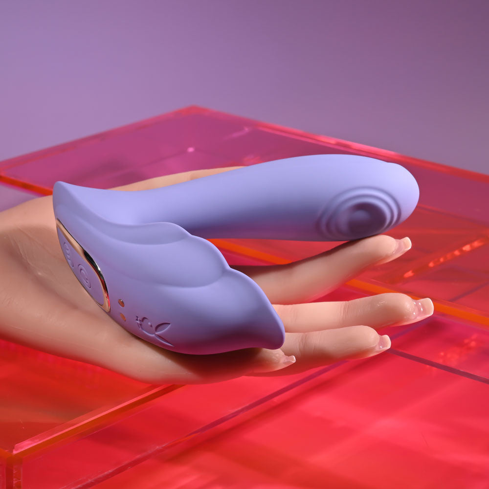 Playboy Pleasure LILAC FANTASY - Purple 13.5 cm USB Rechargeable Tapping Vibrator with Remote Playboy Pleasure