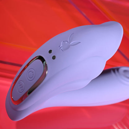 Playboy Pleasure LILAC FANTASY - Purple 13.5 cm USB Rechargeable Tapping Vibrator with Remote Playboy Pleasure