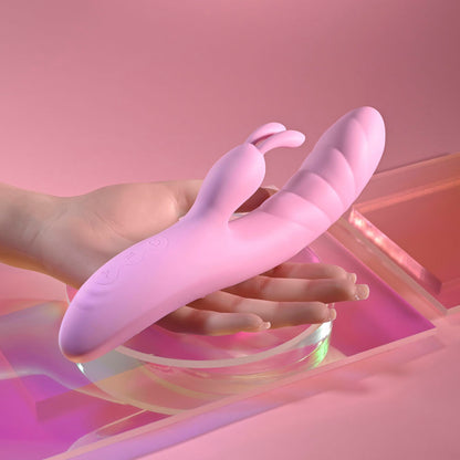 Playboy Pleasure RUB ME RIGHT - Pink 23.2 cm USB Rechargeable Thrusting Rabbit Vibrator Playboy Pleasure
