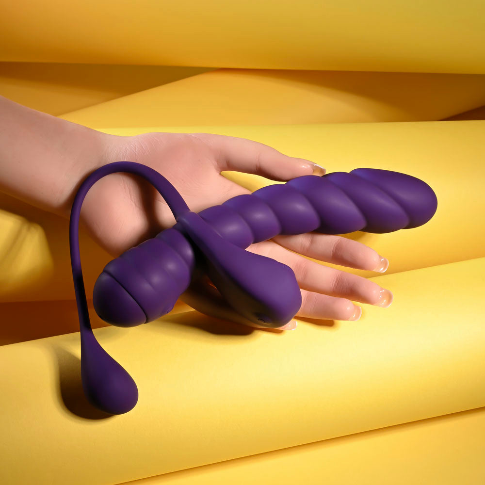 Playboy Pleasure TWISTED PLAYGROUND - Purple USB Rechargeable Vibrator and Cock Ring Kit Playboy Pleasure
