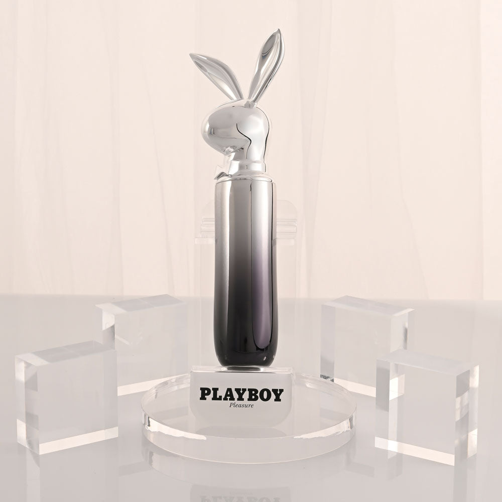Playboy Pleasure BUNNY ON THE GO - Black/Chrome 18.6 cm USB-C Rechargeable Vibrator Playboy Pleasure