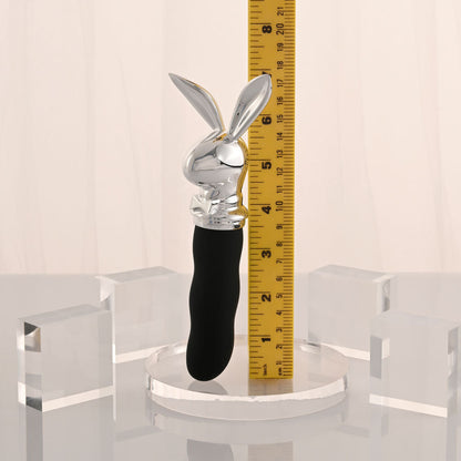 Playboy Pleasure BUNNY ON THE GO - Black/Chrome 18.6 cm USB-C Rechargeable Vibrator Playboy Pleasure