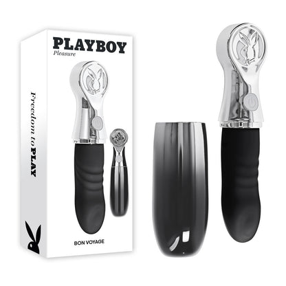 Playboy Pleasure BON VOYAGE - Black/Chrome 18.7 cm USB-C Rechargeable Tapping Vibrator Playboy Pleasure