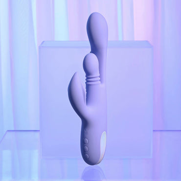 Playboy Pleasure NUBBIN RUBBIN - Purple 24.1 cm USB Rechargeable Thrusting Rabbit Vibrator Playboy Pleasure