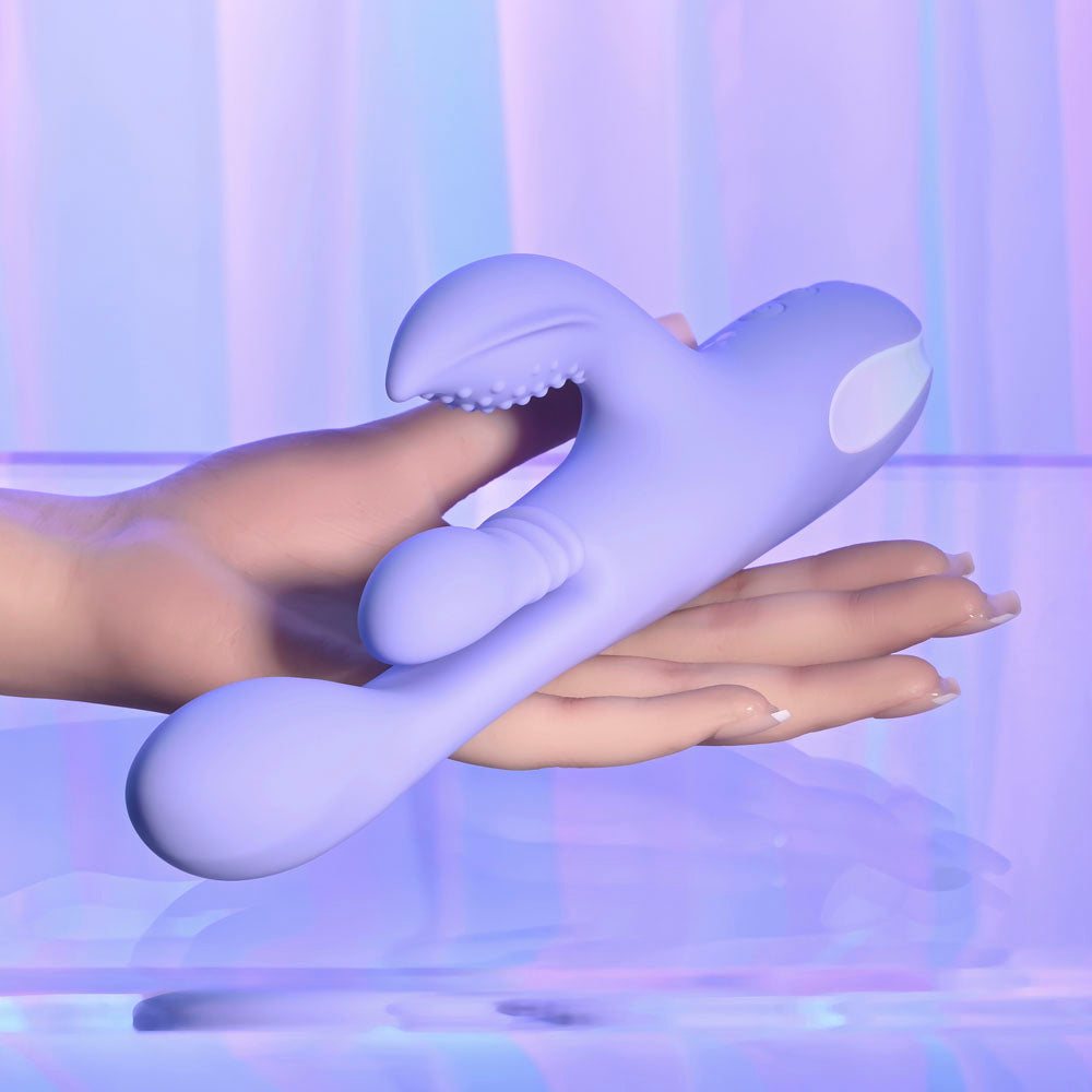 Playboy Pleasure NUBBIN RUBBIN - Purple 24.1 cm USB Rechargeable Thrusting Rabbit Vibrator Playboy Pleasure