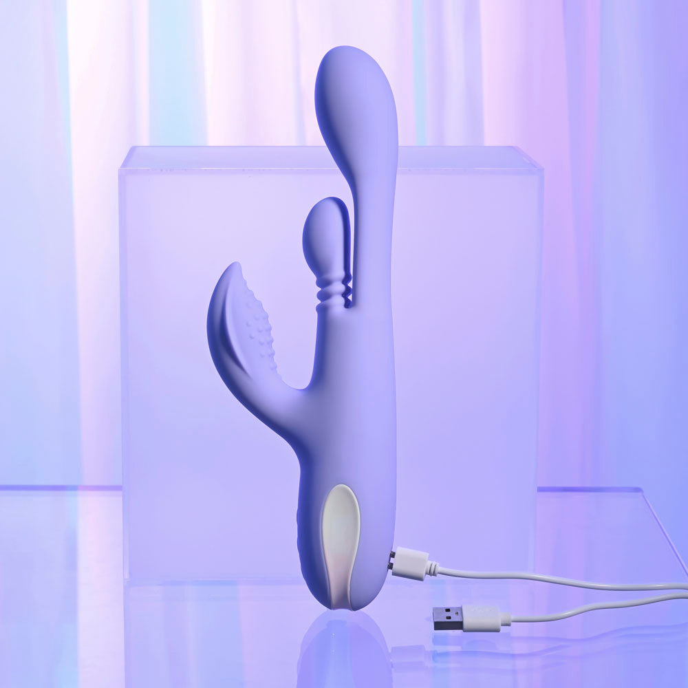 Playboy Pleasure NUBBIN RUBBIN - Purple 24.1 cm USB Rechargeable Thrusting Rabbit Vibrator Playboy Pleasure